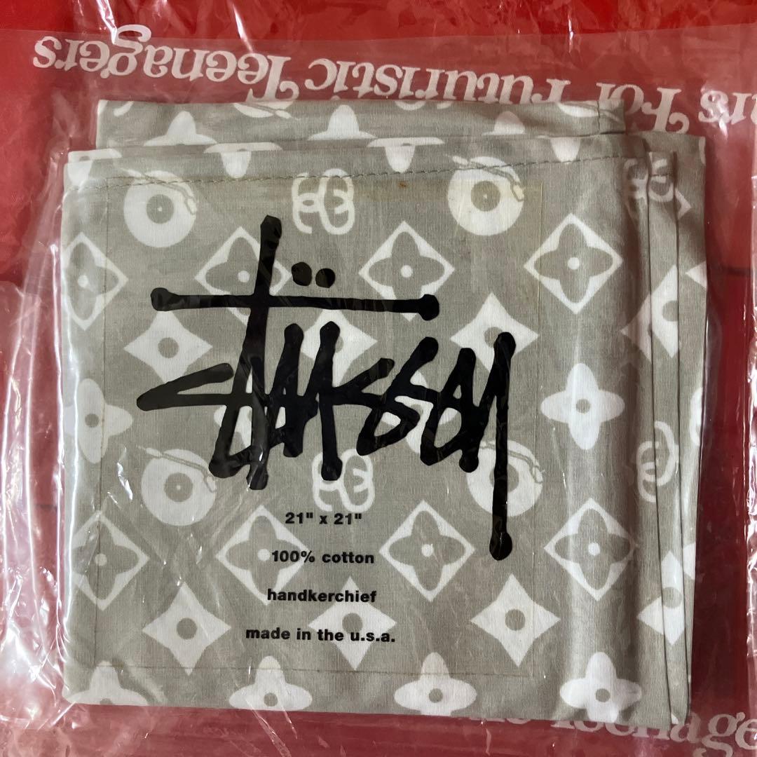 old stussy 90s 00s バンダナ 総柄 モノグラム スカーフ