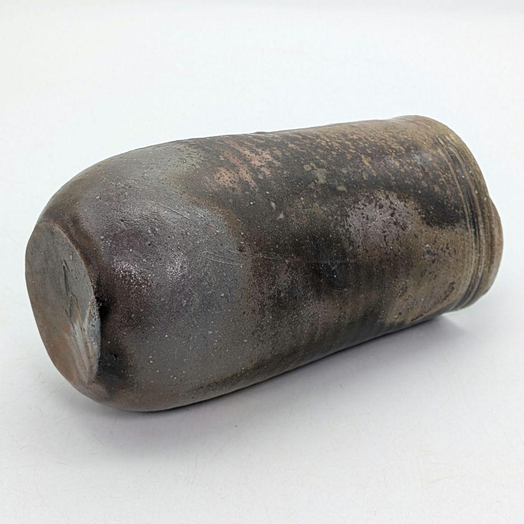 岡山県重要無形文化財 伊勢崎満 備前焼 手付花入 共箱共布栞 花器 花瓶 花生