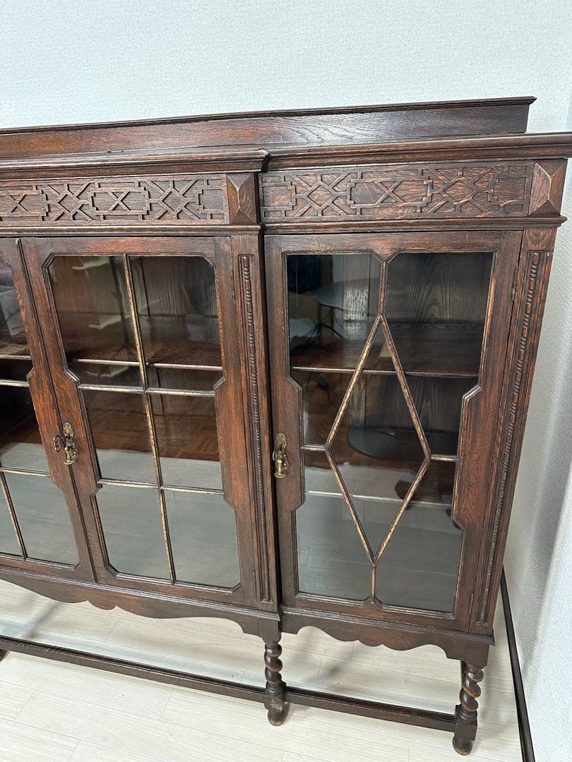 英国 イギリス アンティーク ブックケース ツイストレッグ 管理No.i0※