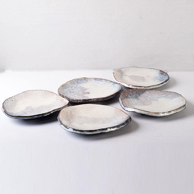 和食器　萩焼　都野栖雲造　皿　銘々皿　5客　共箱　M　R8152C