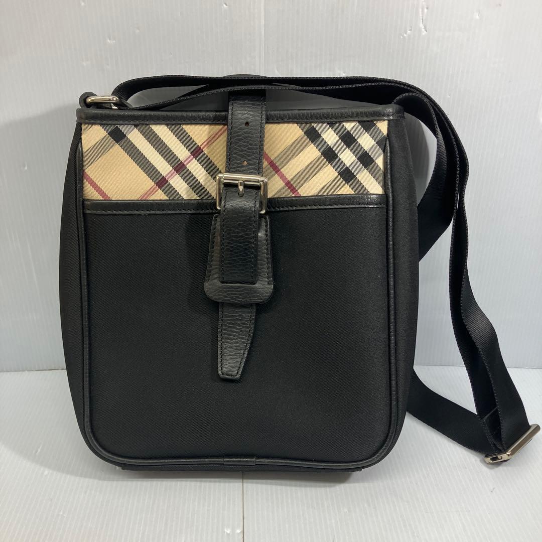 【BURBERRY/バーバリー】ショルダーバッグ キャンバス レザー チェック柄
