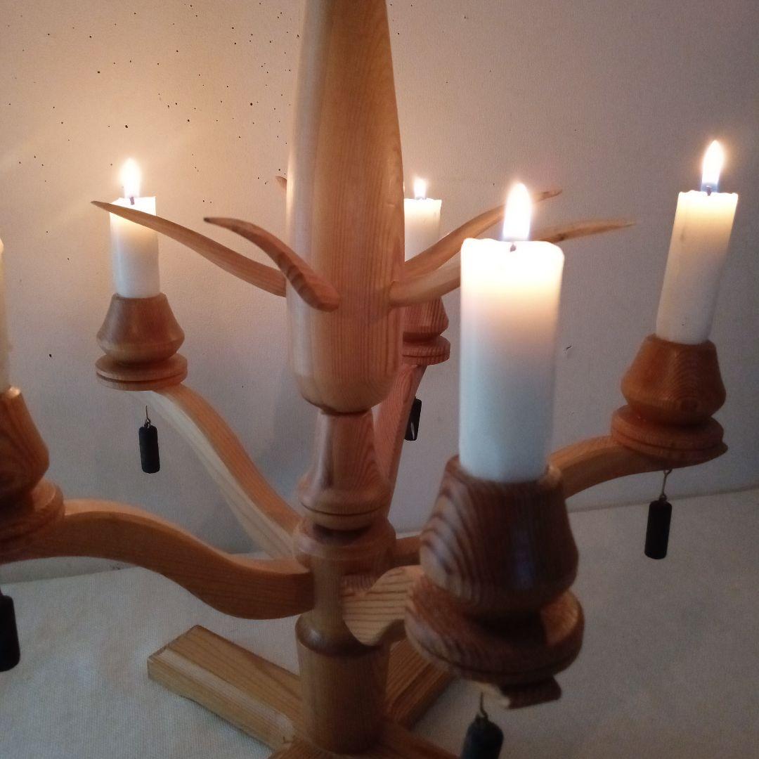 木製キャンドルホルダー 木工芸 スウェーデン 北欧 ヴィンテージ