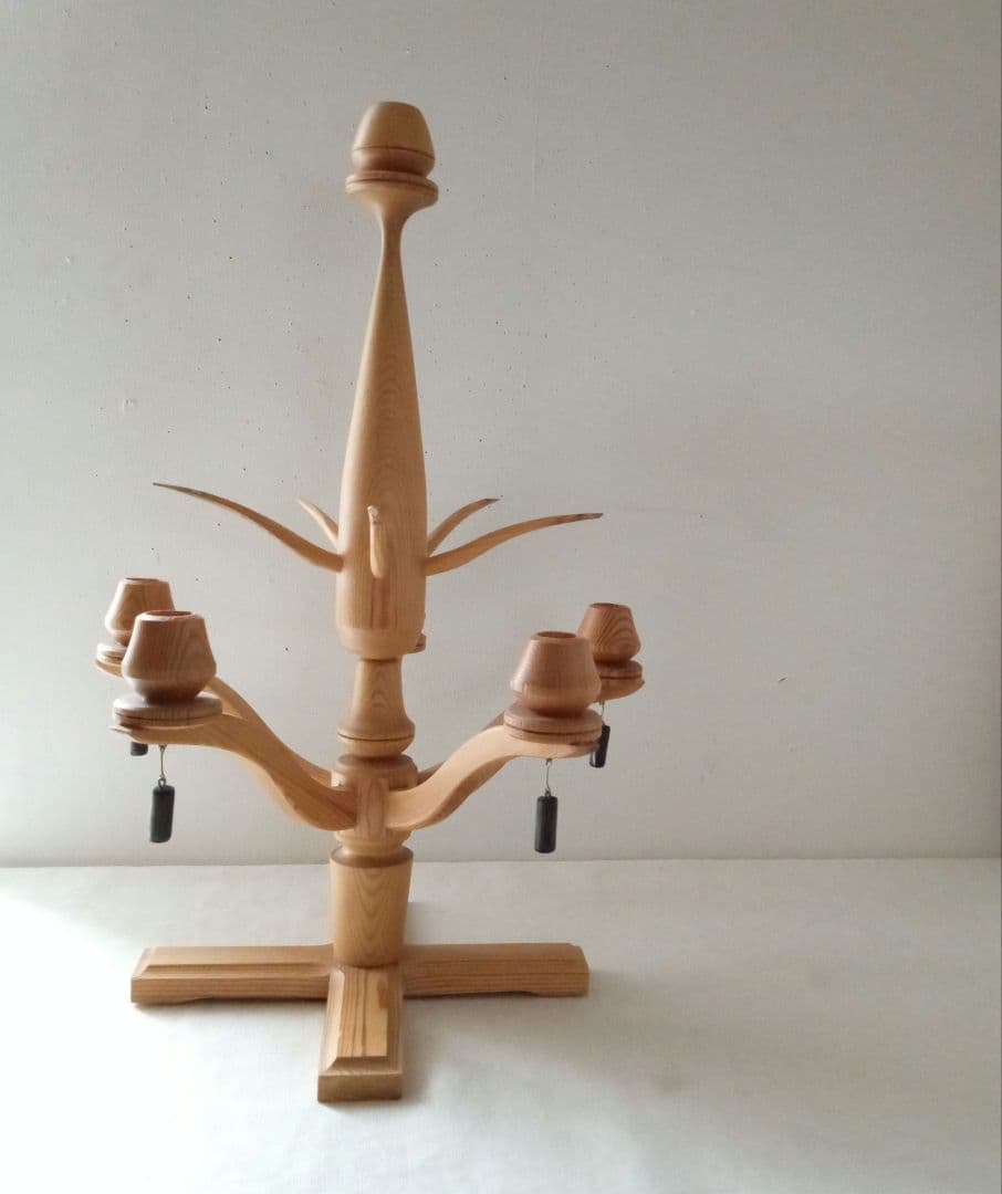 木製キャンドルホルダー 木工芸 スウェーデン 北欧 ヴィンテージ