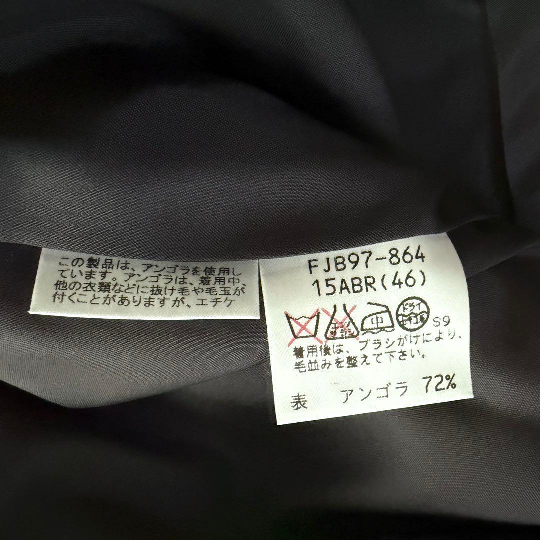 希少15号✨極美品 バーバリー アンゴラ×毛ジャケットコート ステッチ ロゴ 黒