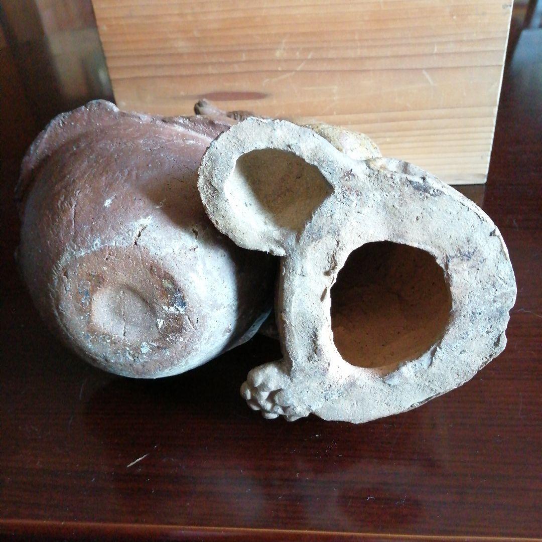 京焼　茶釜大師仁阿弥狸　23.5cm　江戸後期～明治期