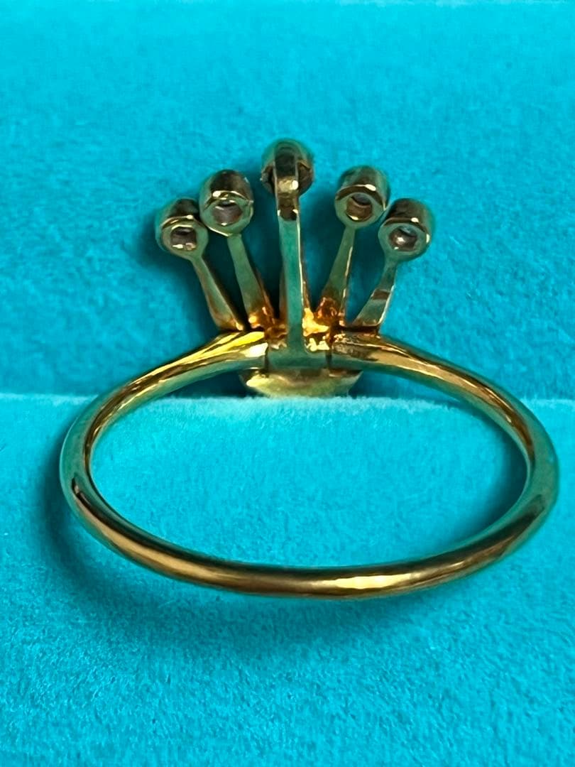 K18 ダイアモンドクラウンモチーフリング 11号 2g