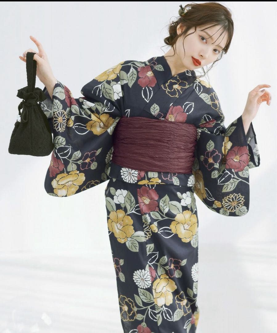 【古典大正ロマン(宵)】Dita ディータ 浴衣 5点セット　※最短翌日発送