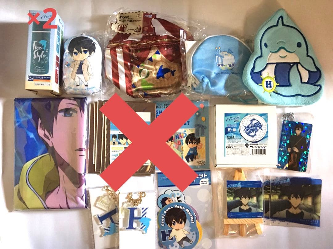 Free! 七瀬遙　グッズまとめ売り　缶バッジ　アクスタ　タペストリー等