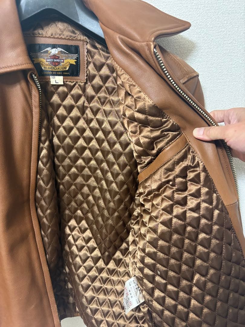 Harley Davidson ブラウン シングル　ライダースジャケット Ｌ