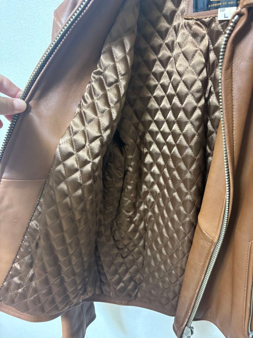 Harley Davidson ブラウン シングル　ライダースジャケット Ｌ