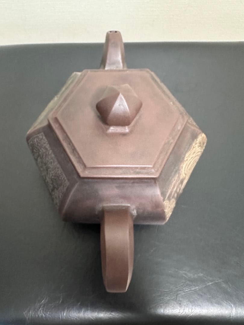 中国，紫砂壺，清時代，邵友庭作，晚清紫砂八大家”之一，六角形，急須 ，浮彫，细工