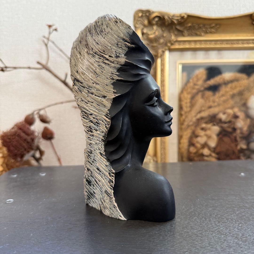 70's ビンテージ フランクシャーマン 黒珊瑚 胸像 ハワイミッドセンチュリー