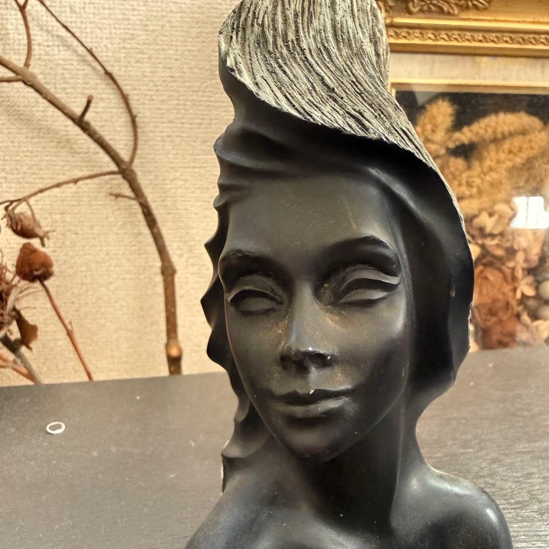 70's ビンテージ フランクシャーマン 黒珊瑚 胸像 ハワイミッドセンチュリー