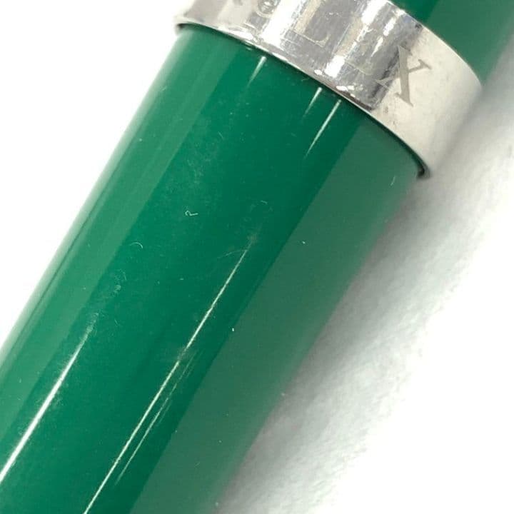 ロレックス ROLEX 緑色ボールペン メタルクリップ付き
