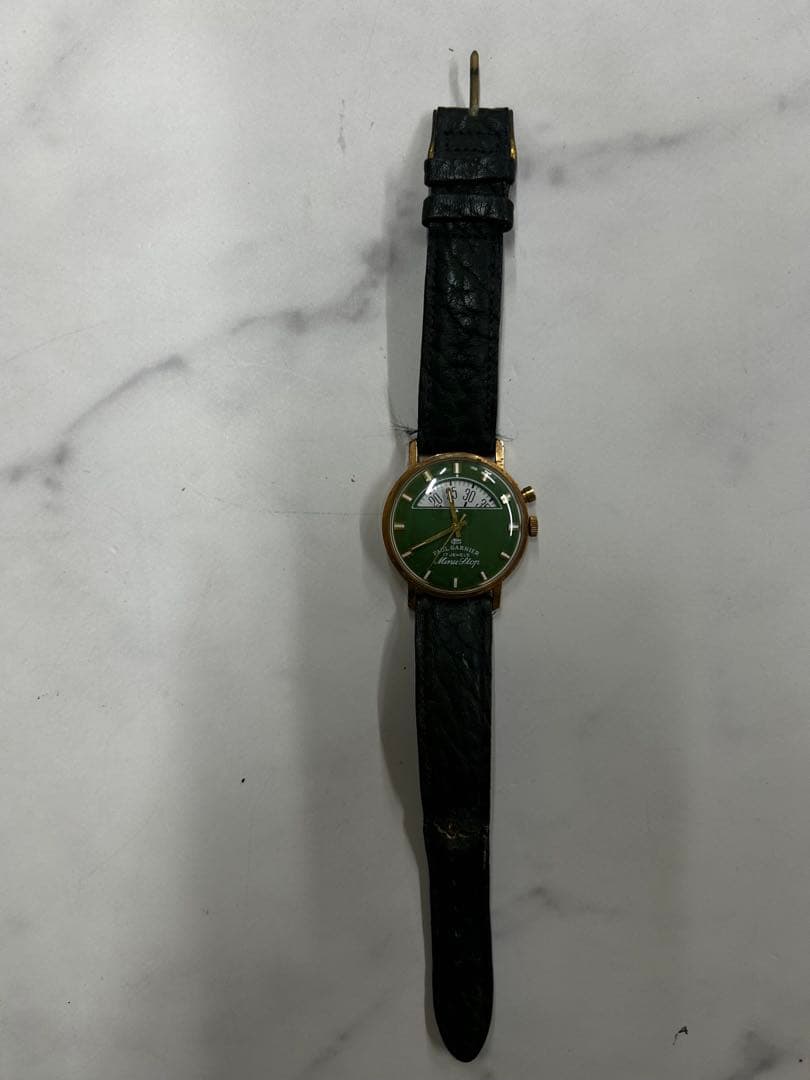 ポールガルニエ MinuStop 手巻き アンティーク グリーン