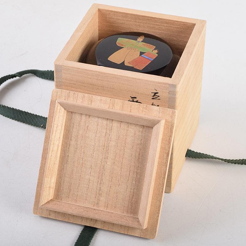 茶道具　加賀蒔絵師　竹内幸斎作　立雛蒔絵　雪吹　棗　共箱　M　R9304