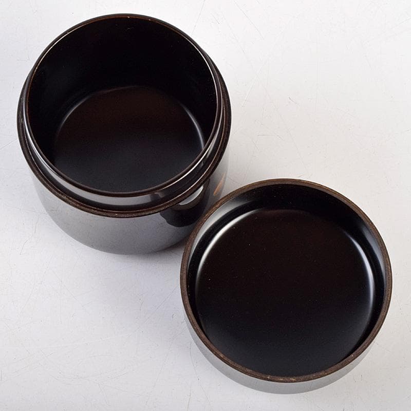 茶道具　加賀蒔絵師　竹内幸斎作　立雛蒔絵　雪吹　棗　共箱　M　R9304