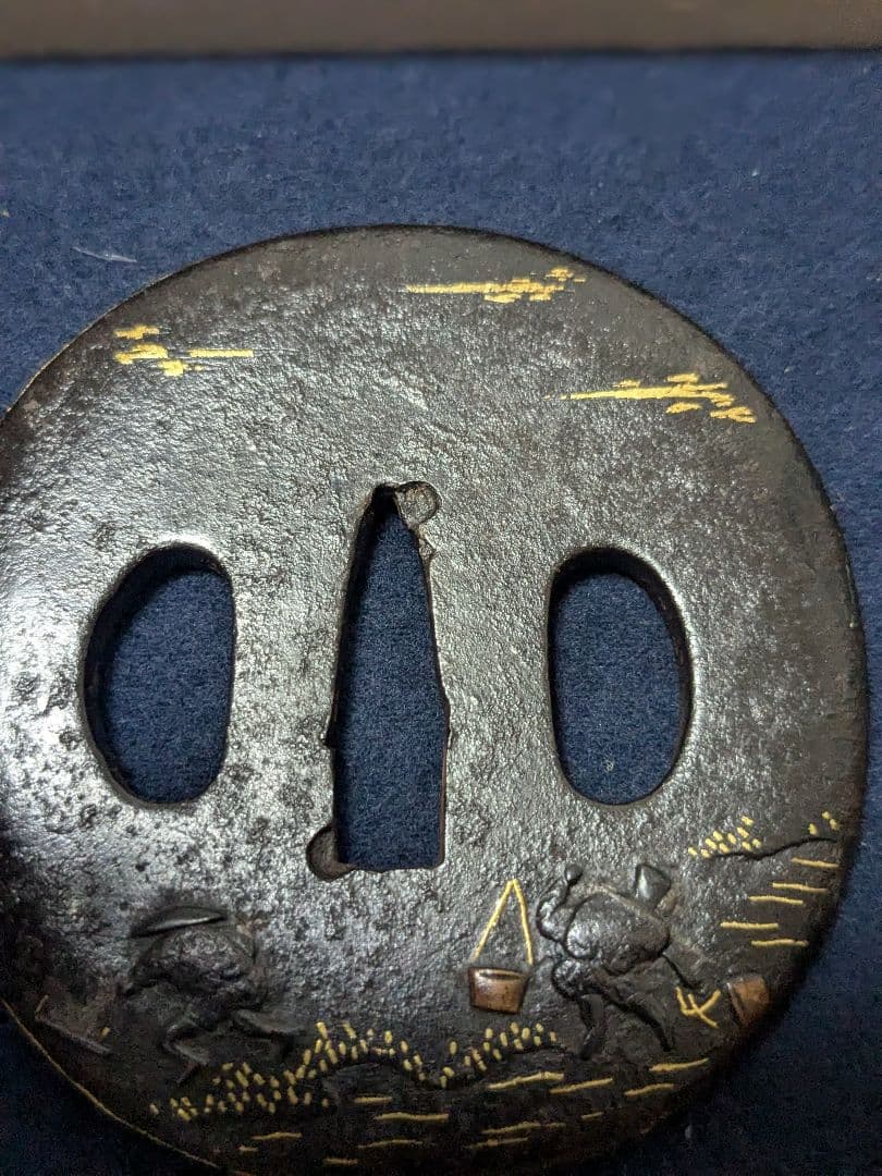 高級日本刀鍔！田植えの図！