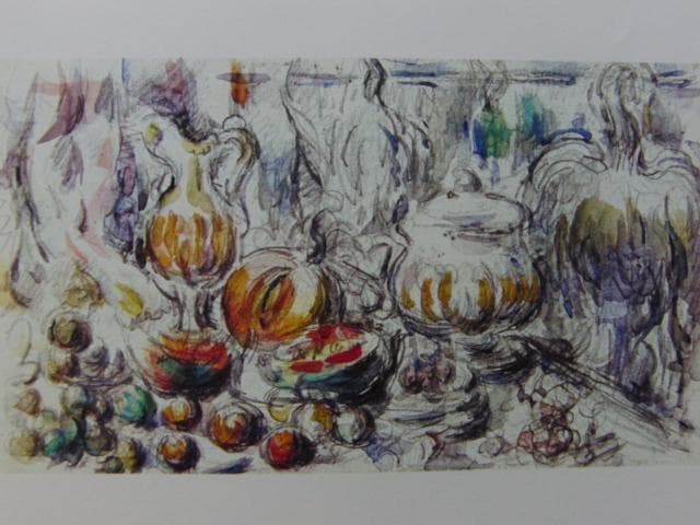 ポール・セザンヌ、【水差しとスープ容れ】、希少な画集画より