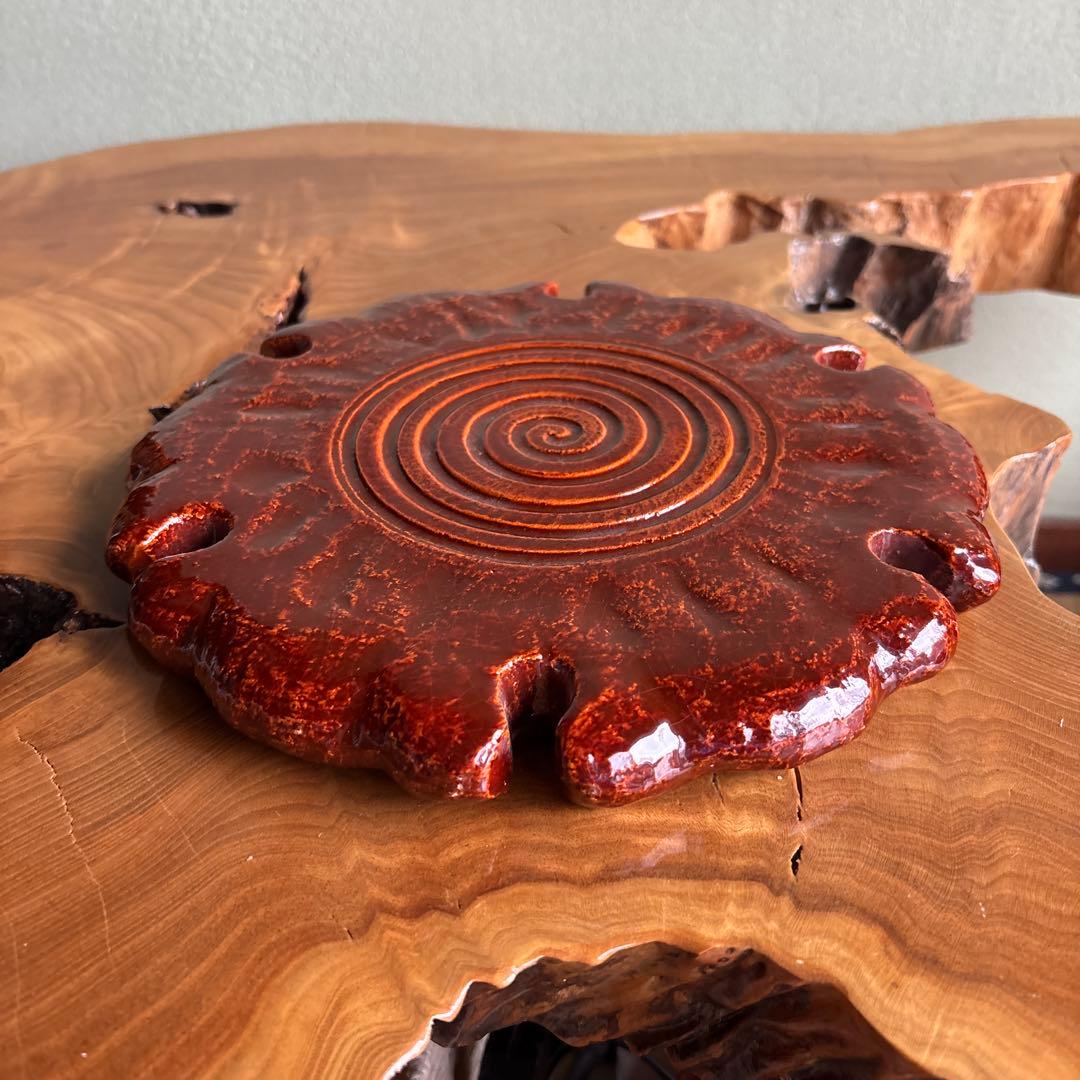 茶道具 飴釉薬 楽焼 雪輪瓦 大炉用品 松楽造