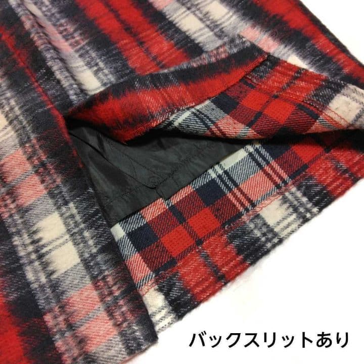 オニールオブダブリン 起毛 タイト スカート レッド チェック ウール ひざ丈