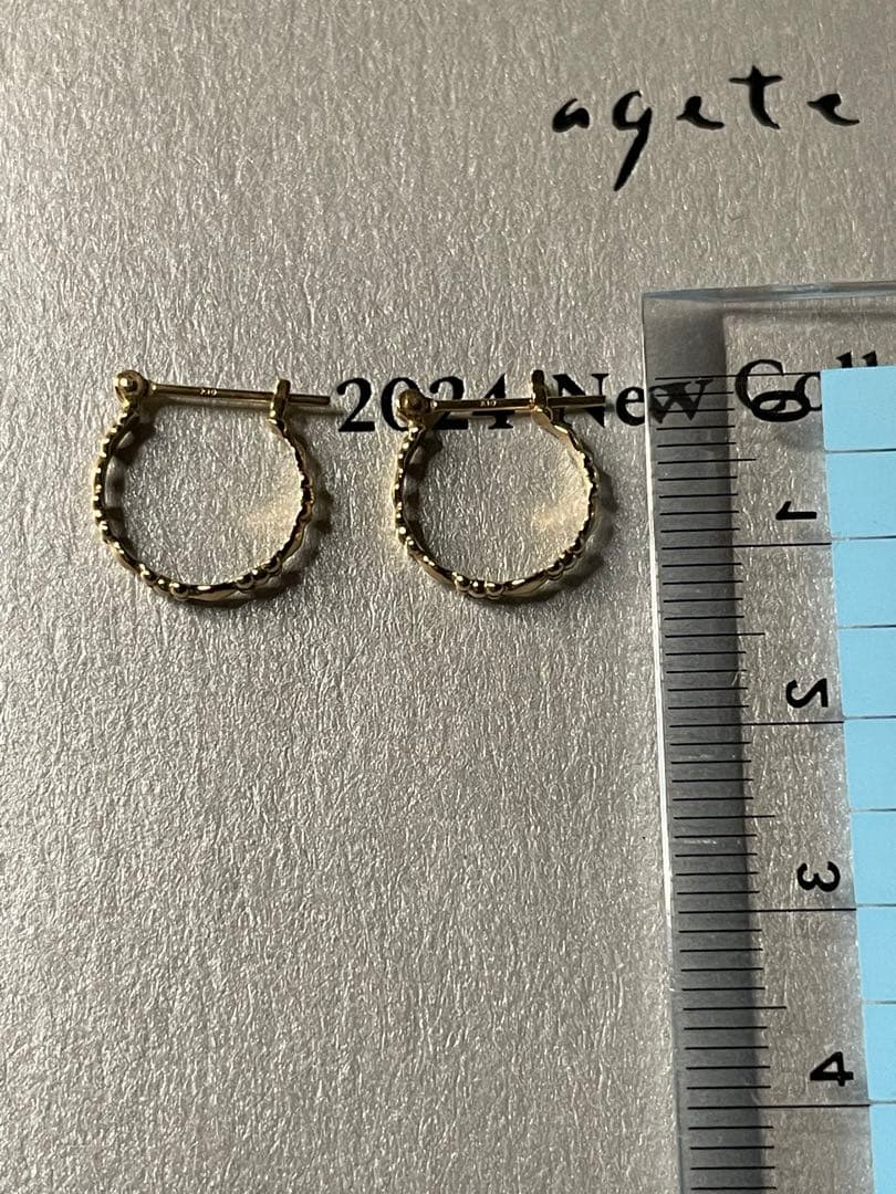 agete K10 フープピアス チャームの取り付け可能