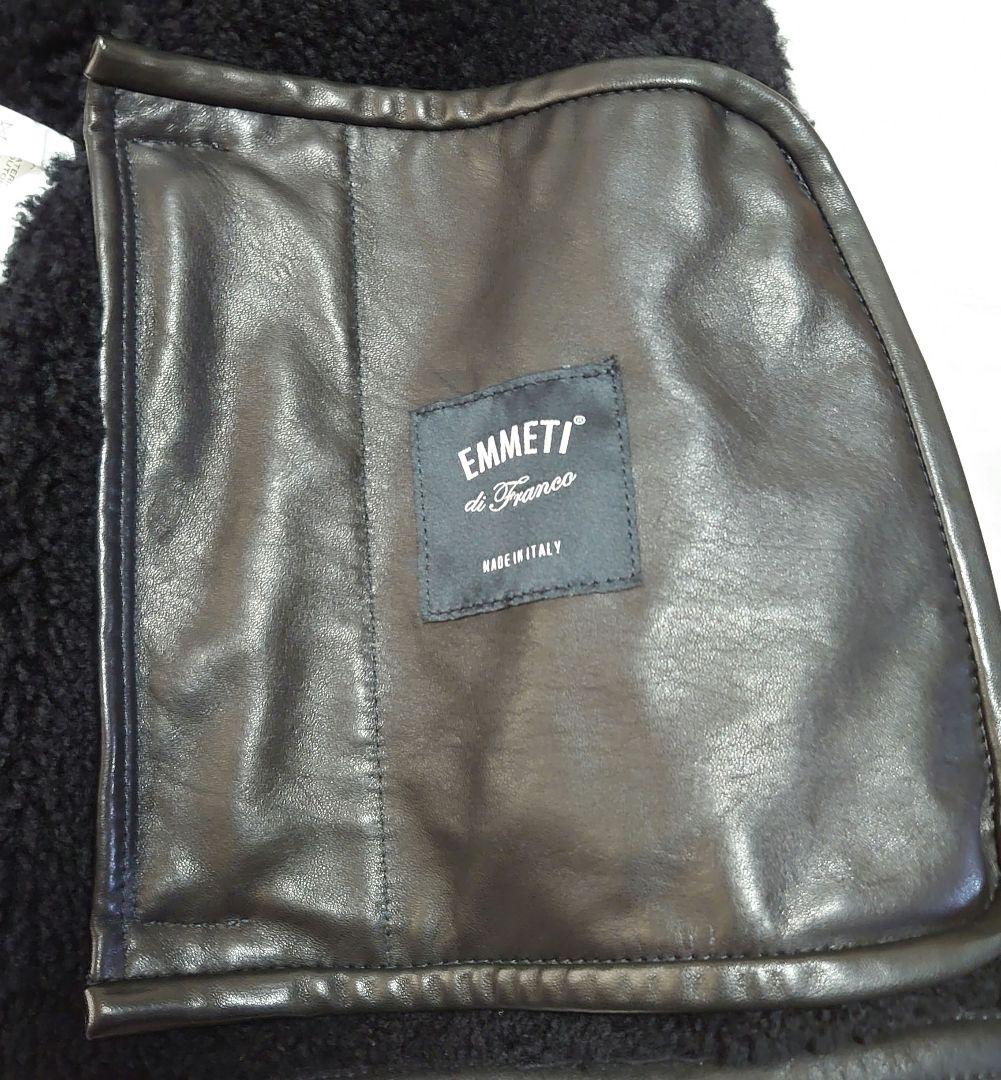 エンメティ アッカ H 黒 48 ムートン ジャケット 干場 EMMETI