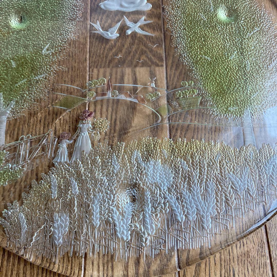 値下げ！北一硝子　飾り　大皿　ヴィンテージ