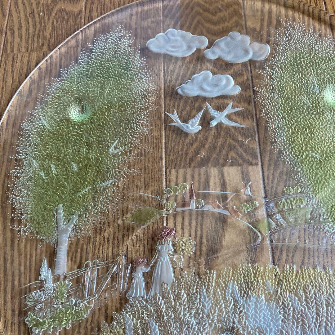 値下げ！北一硝子　飾り　大皿　ヴィンテージ