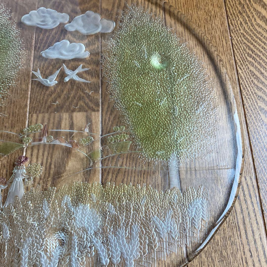 値下げ！北一硝子　飾り　大皿　ヴィンテージ