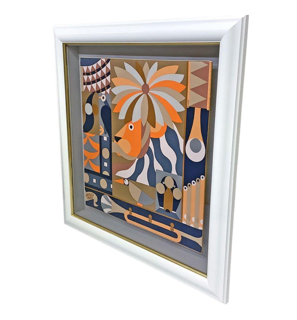 よ*ん様 エルメスカレ 45 浮かし額装