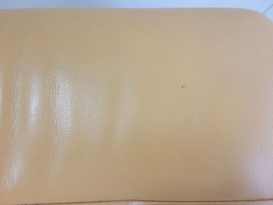 Karimoku 本革 ベージュ オットマン キャスター付き スツール