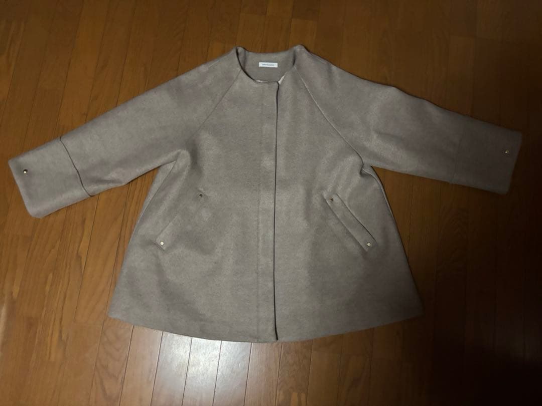 〈osono〉２WAYノーカラーコート【モカ】