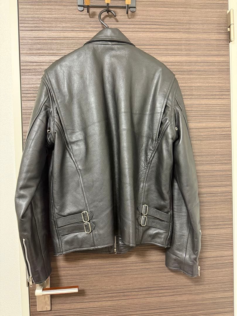 HORN WORKS グレー レザーシングルライダース