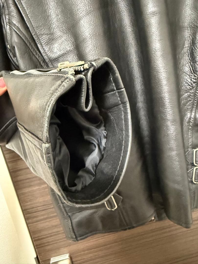 HORN WORKS グレー レザーシングルライダース