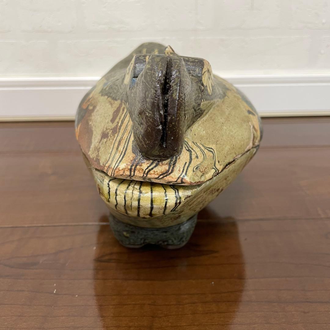 【魚の宮】　山内瑠璃子　練り込み　大島窯　置物