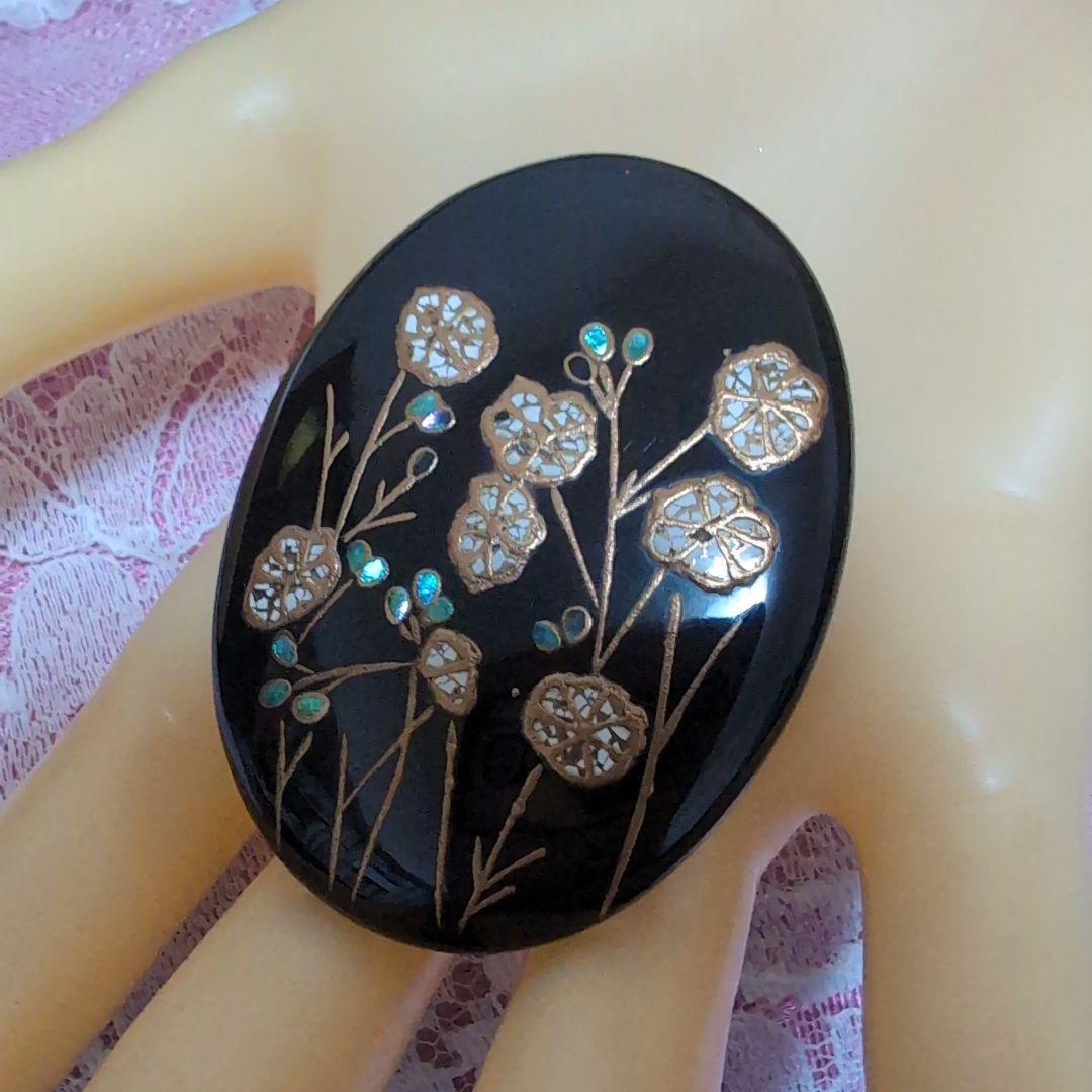 本鼈甲蒔絵ブローチ兼用ペンダント