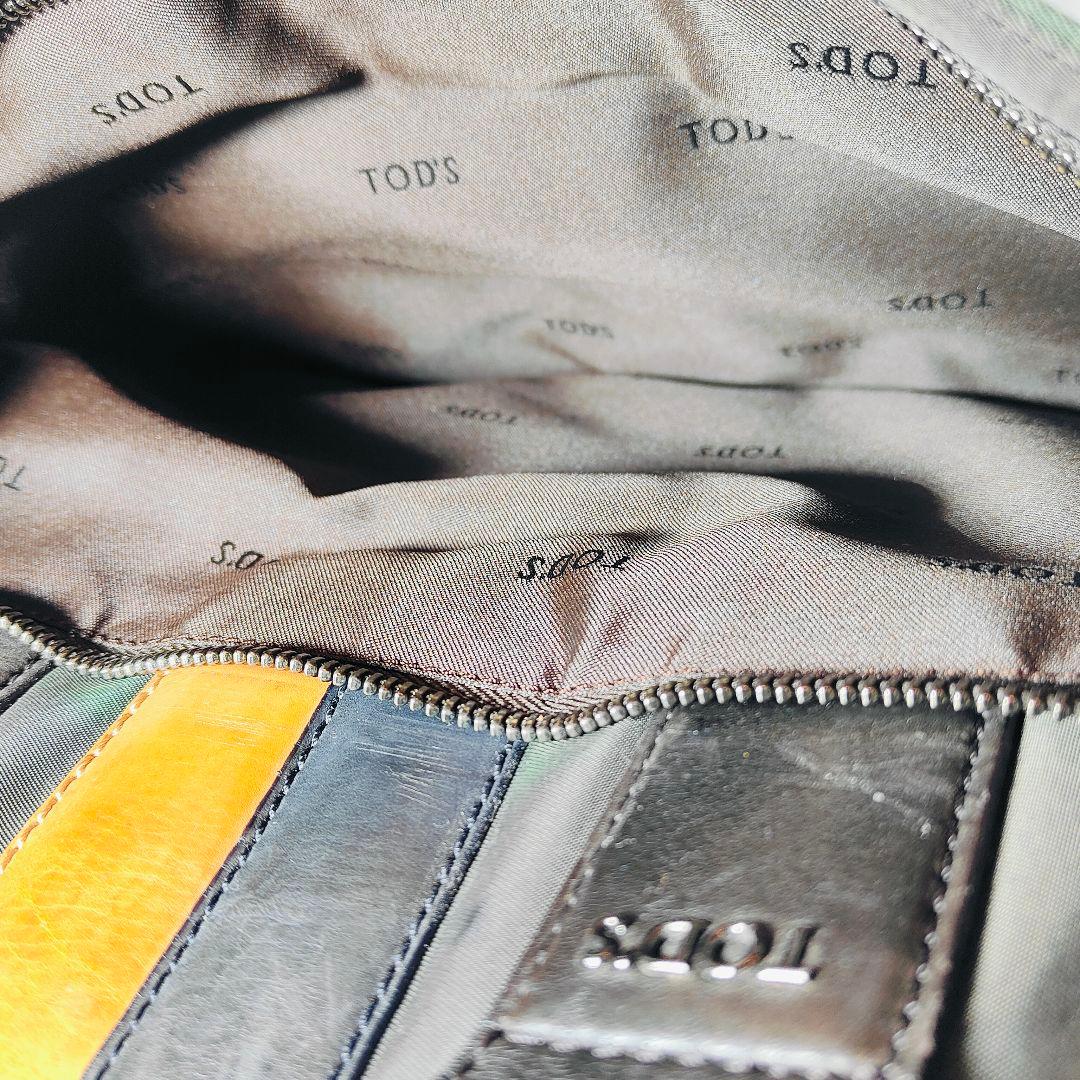 【美品】TOD’S トッズ　イタリア製　高級ブリーフケース 艶黒本革 正規品