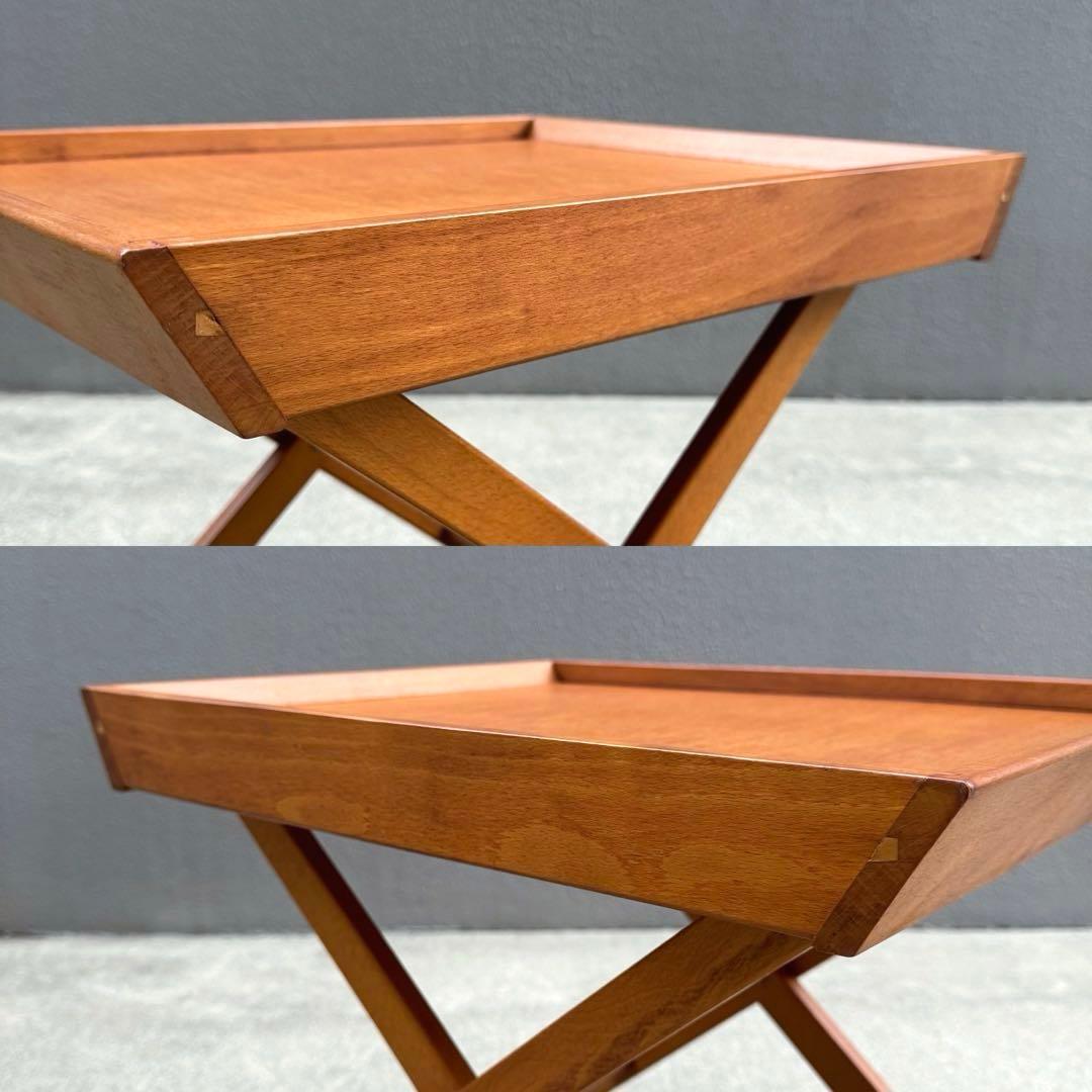 アンティーク 木製 サイドテーブル ローテーブル チークカラー コーヒーテーブル