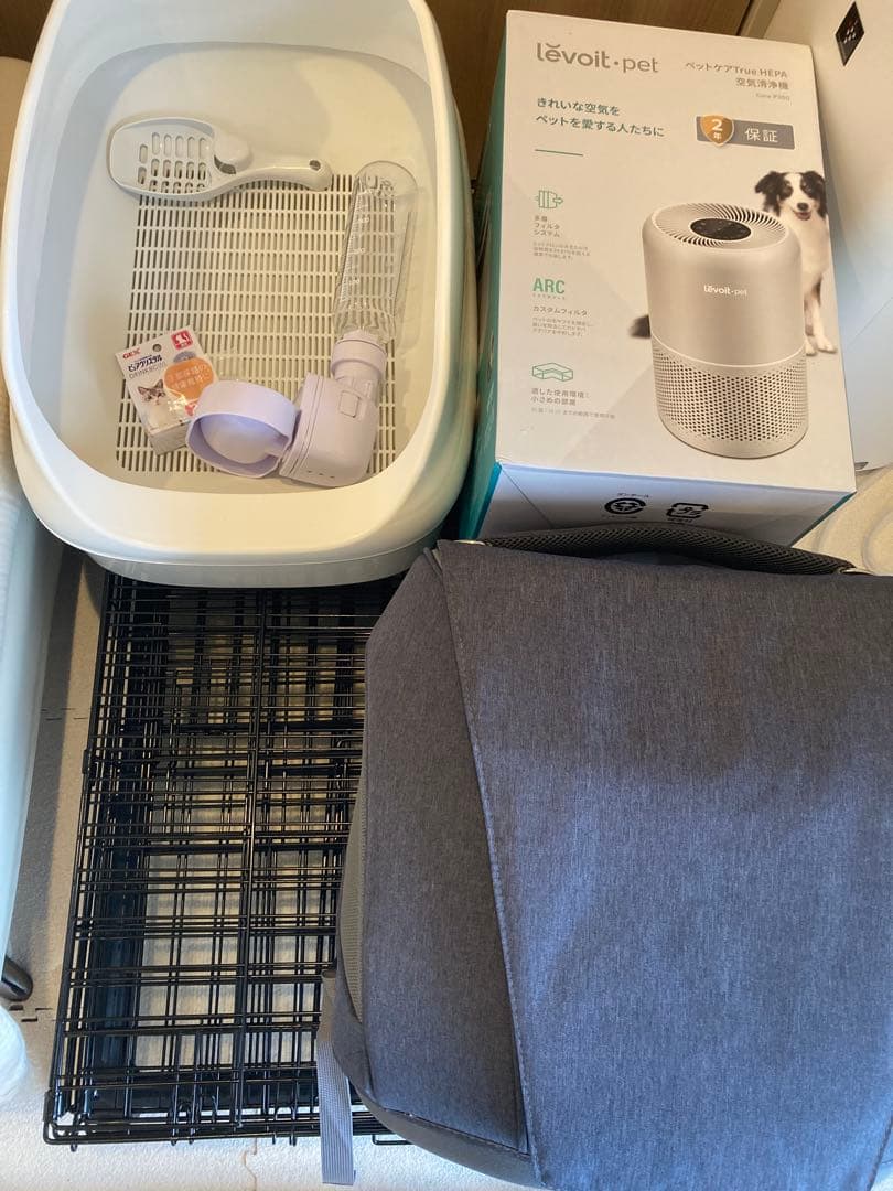 【総額65,000程度】猫飼育セット(ケージ、清浄機、リュック、トイレ、その他)