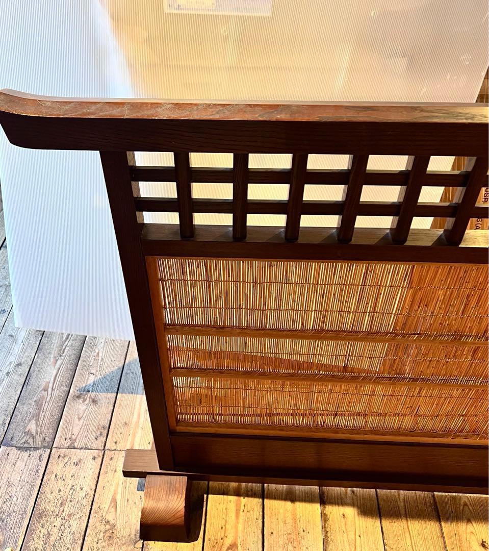 木製 衝立 自立式 障子 戸 間仕切り 和 古家具 古民具 高級 材木 天然