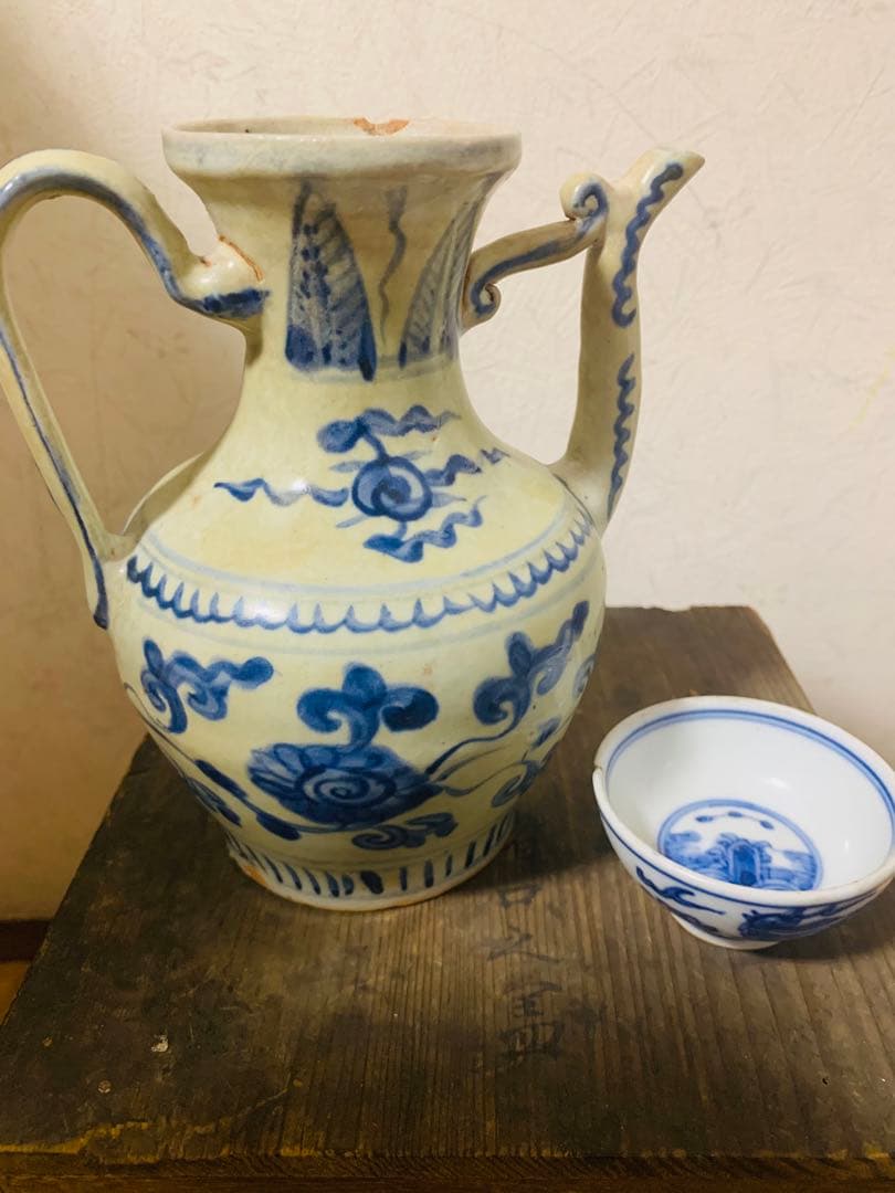 中国明時代早期染付(青花)執壺