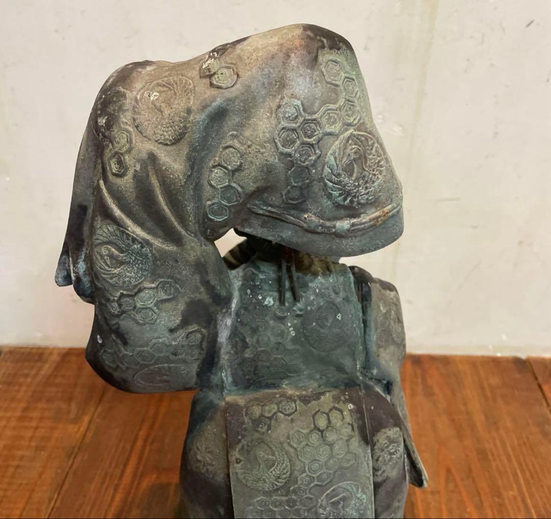 金属製　能楽　翁　置物　オブジェ　年代物　青銅　当時物