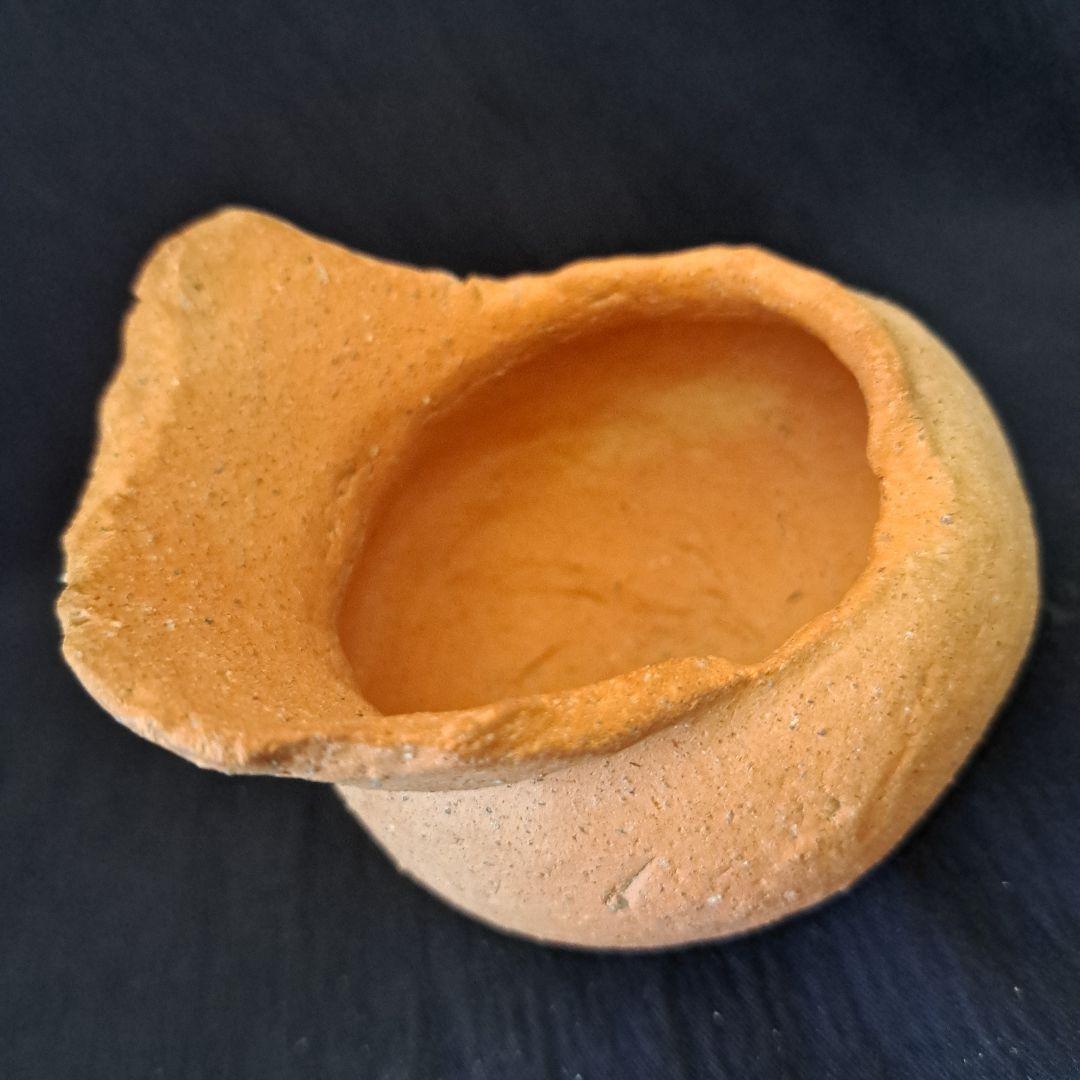 「弥生土器に花を活ける①」 弥生種壺-祭器(直径8.5cm) 2客セット 骨董ア