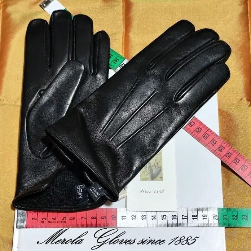 メローラ ナッパ黒 カシミア黒 革手袋 グローブ MEROLA