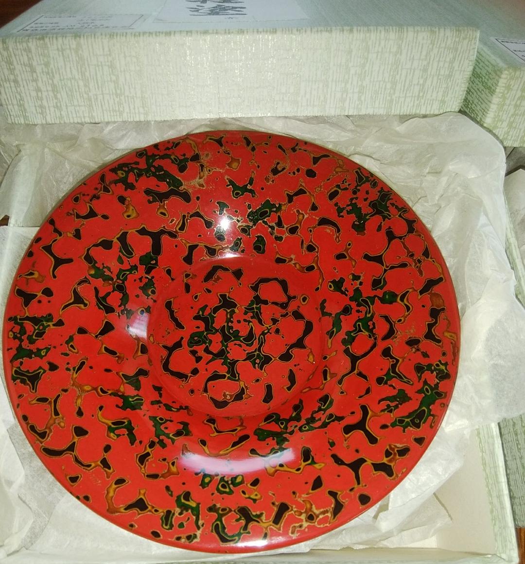 新品未使用 津軽塗 唐塗り 伝統工芸品 茶道具セット 茶びつ 茶托 茶筒 急須台