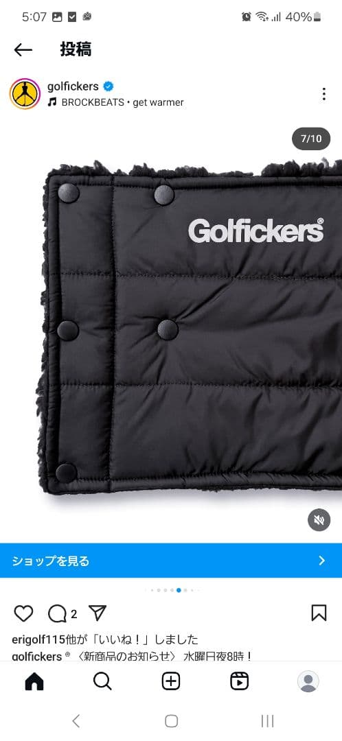 Golfickers ネックウォーマー ブラック