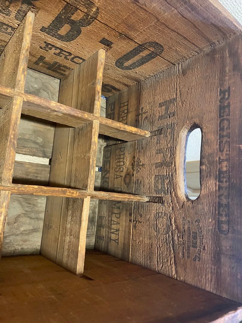 HERB-O ヴィンテージ木箱　什器　看板　インダストリアル