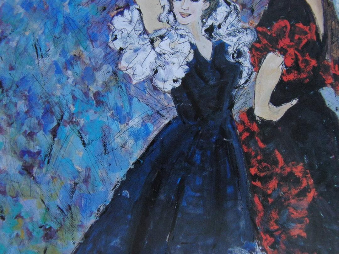 岸ひろ子、【たをやかな刻】、希少な額装用画集より、新品額装付