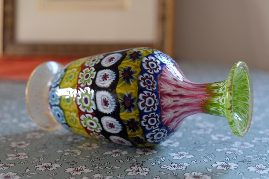 イタリア 民藝 ミルフィオリ 花瓶 検)ワイングラス プレート 皿 舩木倭帆